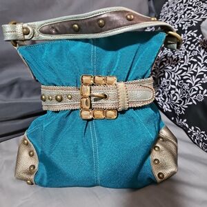 Kathy Van Zeeland Shoulder Bag with Gold Accent Buckle